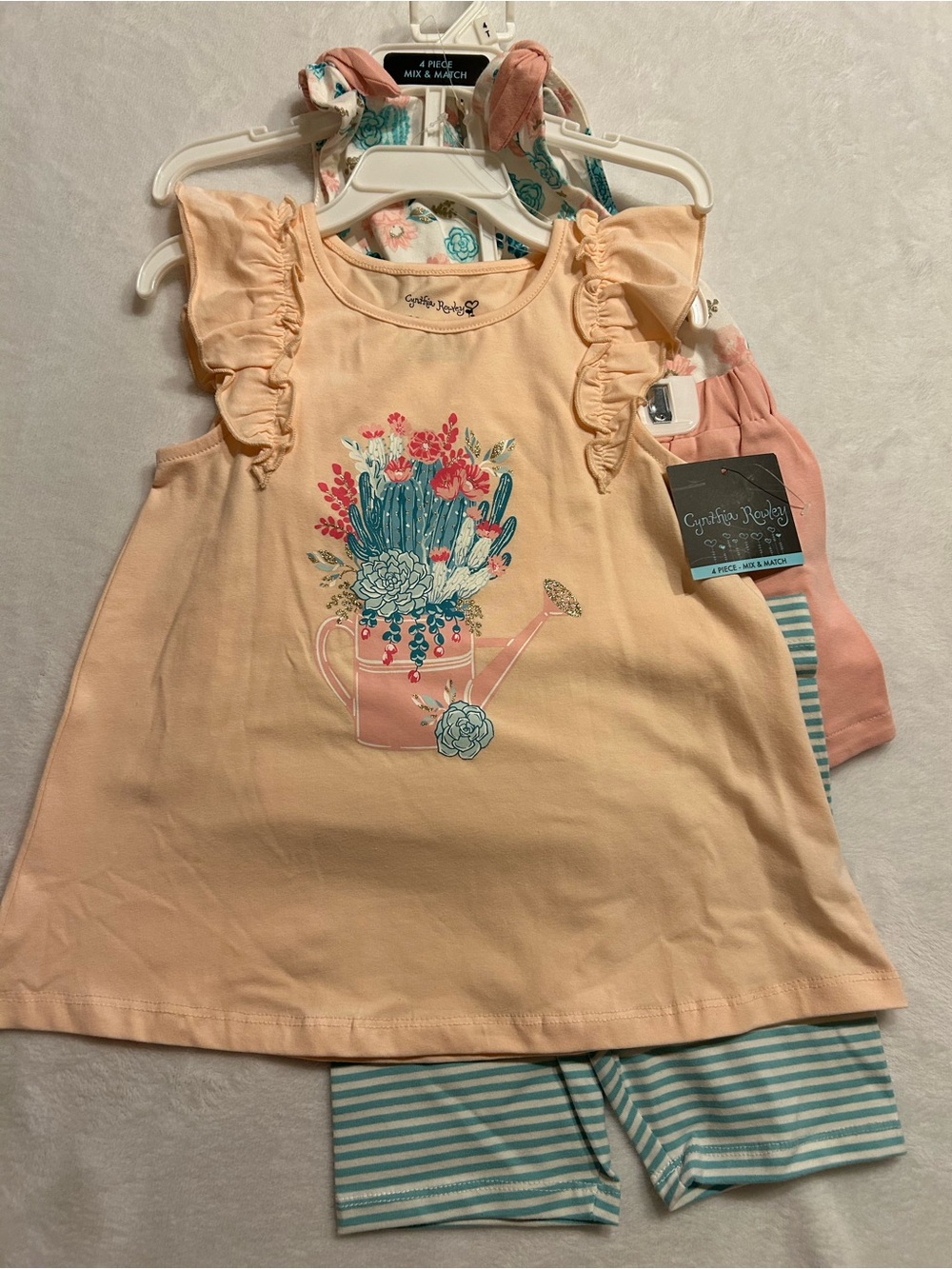 NWT Cynthia Rowley Girls 4T 4-Piece Floral Dress & Shorts Mix & Match Outfit Set